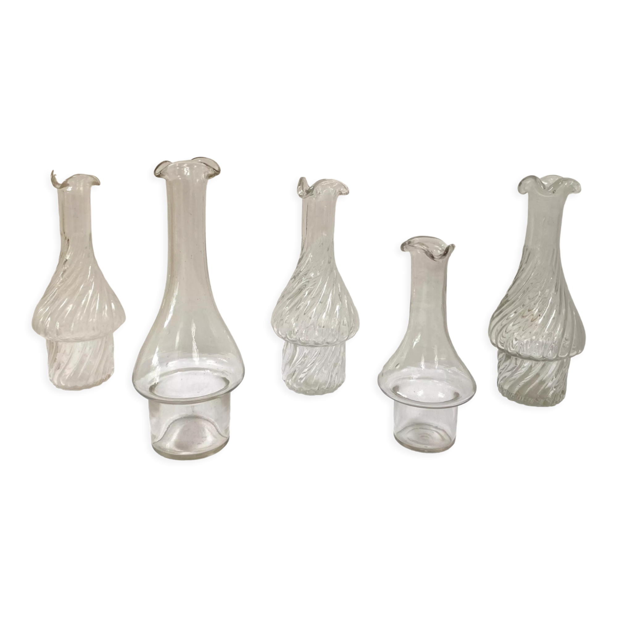 Set of 5 glass apothecary vials