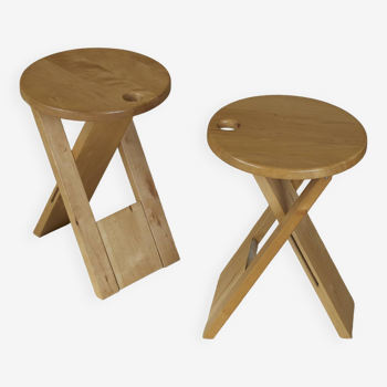 2 tabourets en bois Suzy  Adrian Reed vintage circa 1980