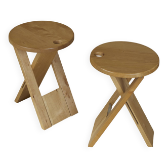 2 Suzy wooden stools - Adrian Reed vintage circa 1980