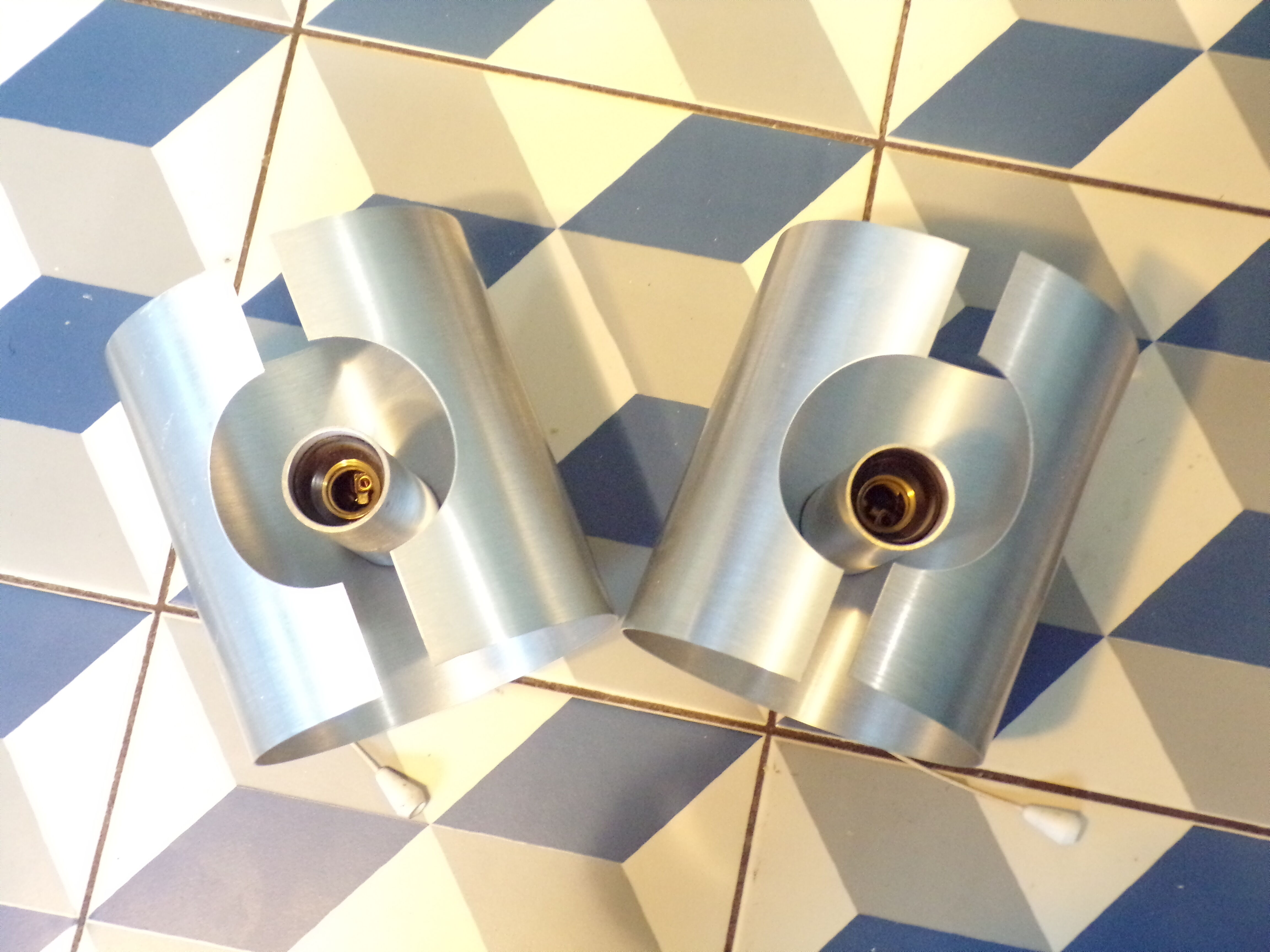 Paire d'appliques spage age feuille inox