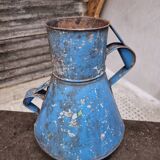 Pichet, bidon, vase à fleurs ancien, bleu azur