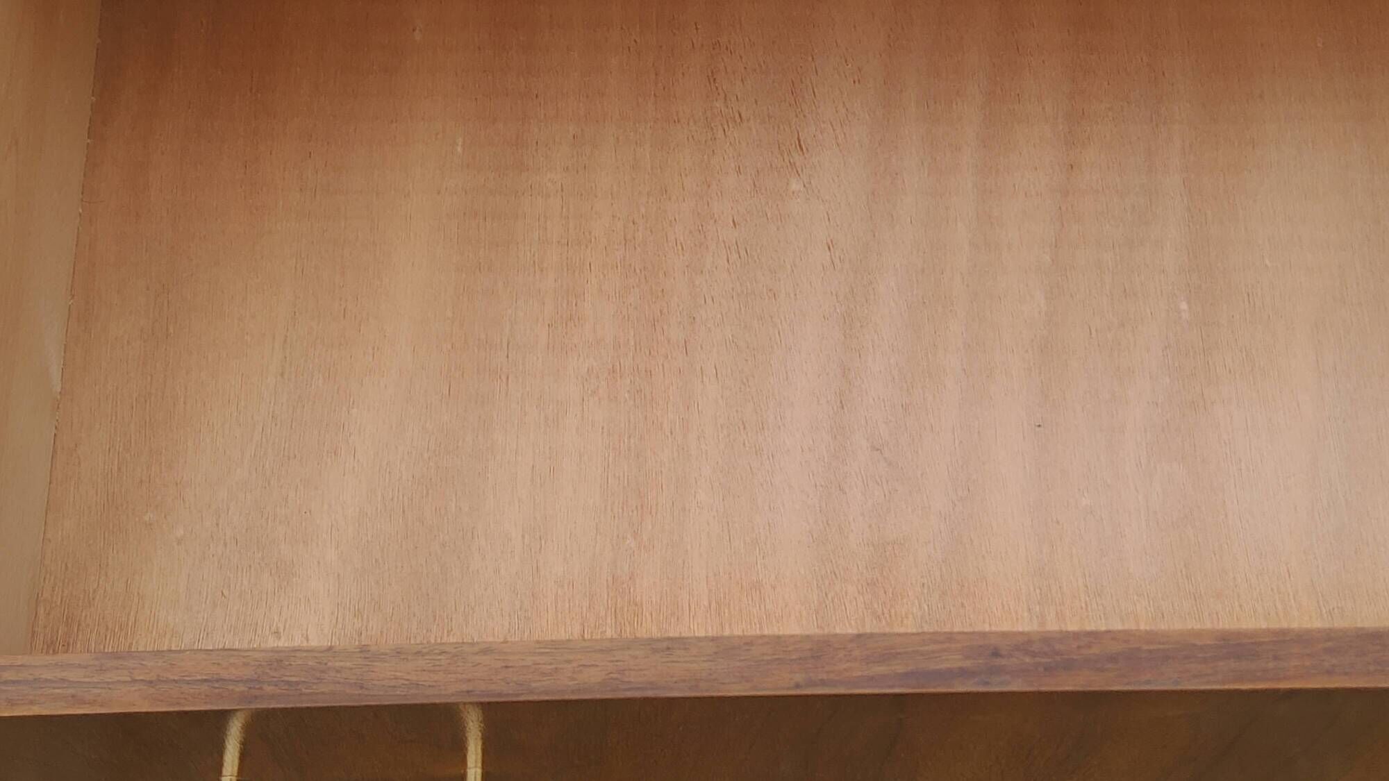 Vintage chest of drawers in walnut compass legs 4 drawers from the 1950s