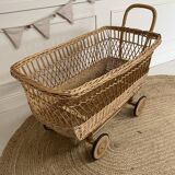 Alsatian wicker cradle, 1950s