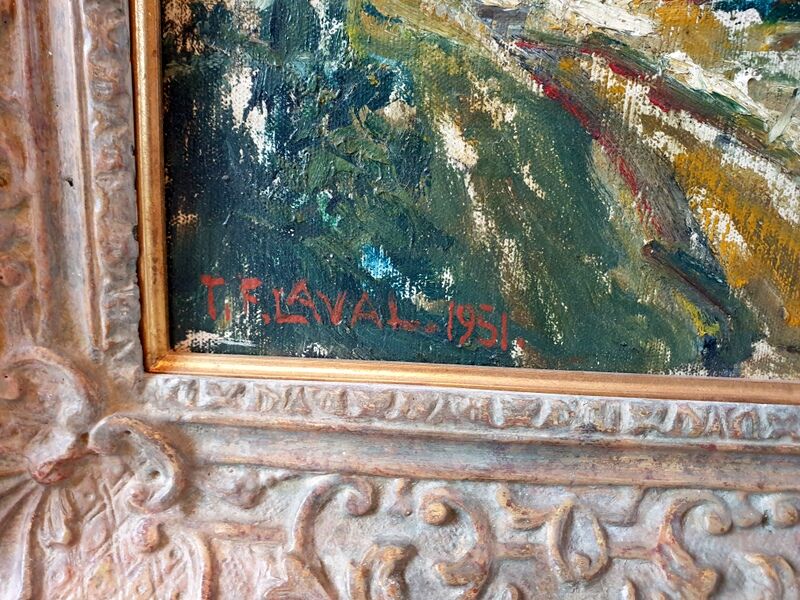 Fernand Laval (1886/95-1966) - Oil on canvas - "Rue de village" - Signed lower left 1951