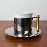 Espresso cups and saucers from the Italian postmodern Lavazza Oro series by Balzano, 1980s, set of 7.