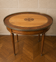 Louis XVI style bouillotte table in light wood and marquetry.