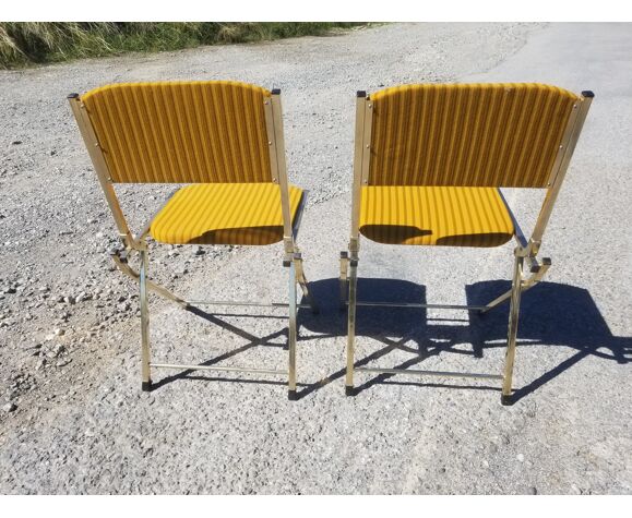 Paire de chaises pliantes vintage eyrel - années 70