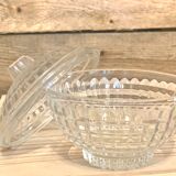 Old glass sugar bowl