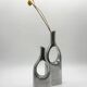 Pair of "drop" vases in aluminium cast, Italy, 1970s