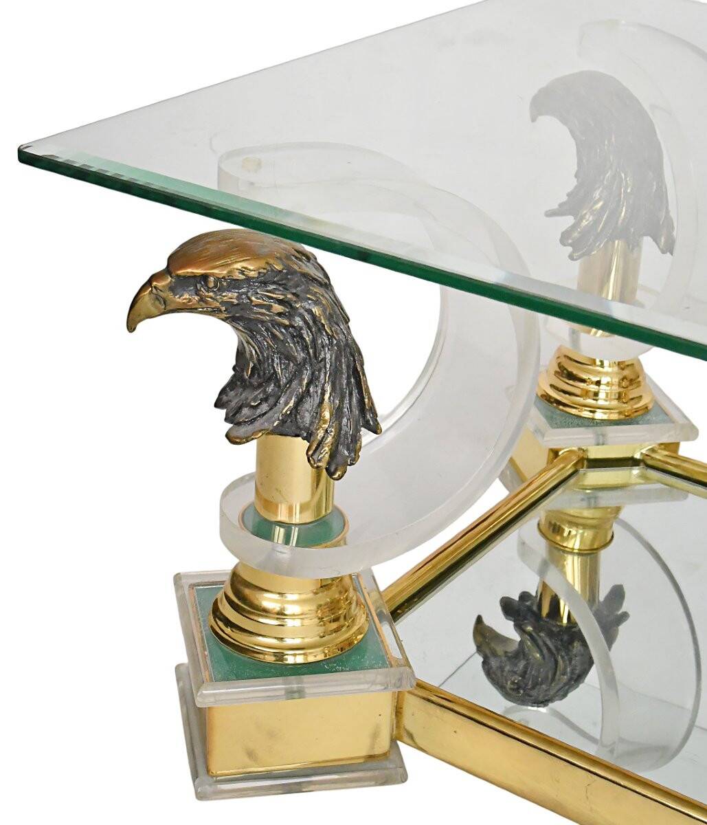 Vintage coffee table with eagles.