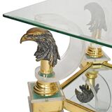 Vintage coffee table with eagles.