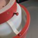 Space-age pendant light in opaline and metal