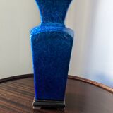 Blue ceramic lamp base by Paul Millet in Sèvres