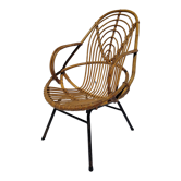Adult chair rattan oval feet metal