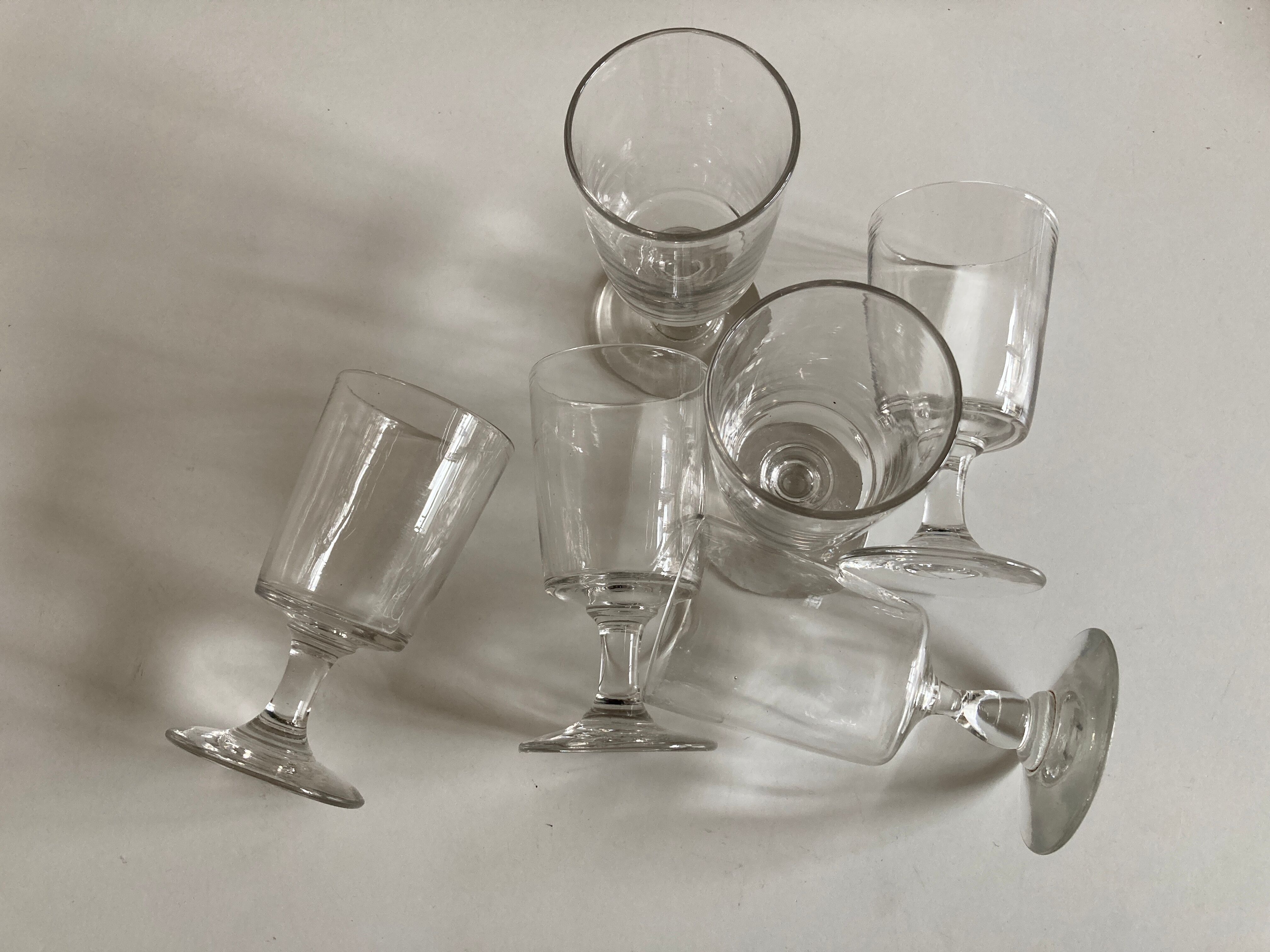 Set de 6 verres de campagne 19e rouleau à pied