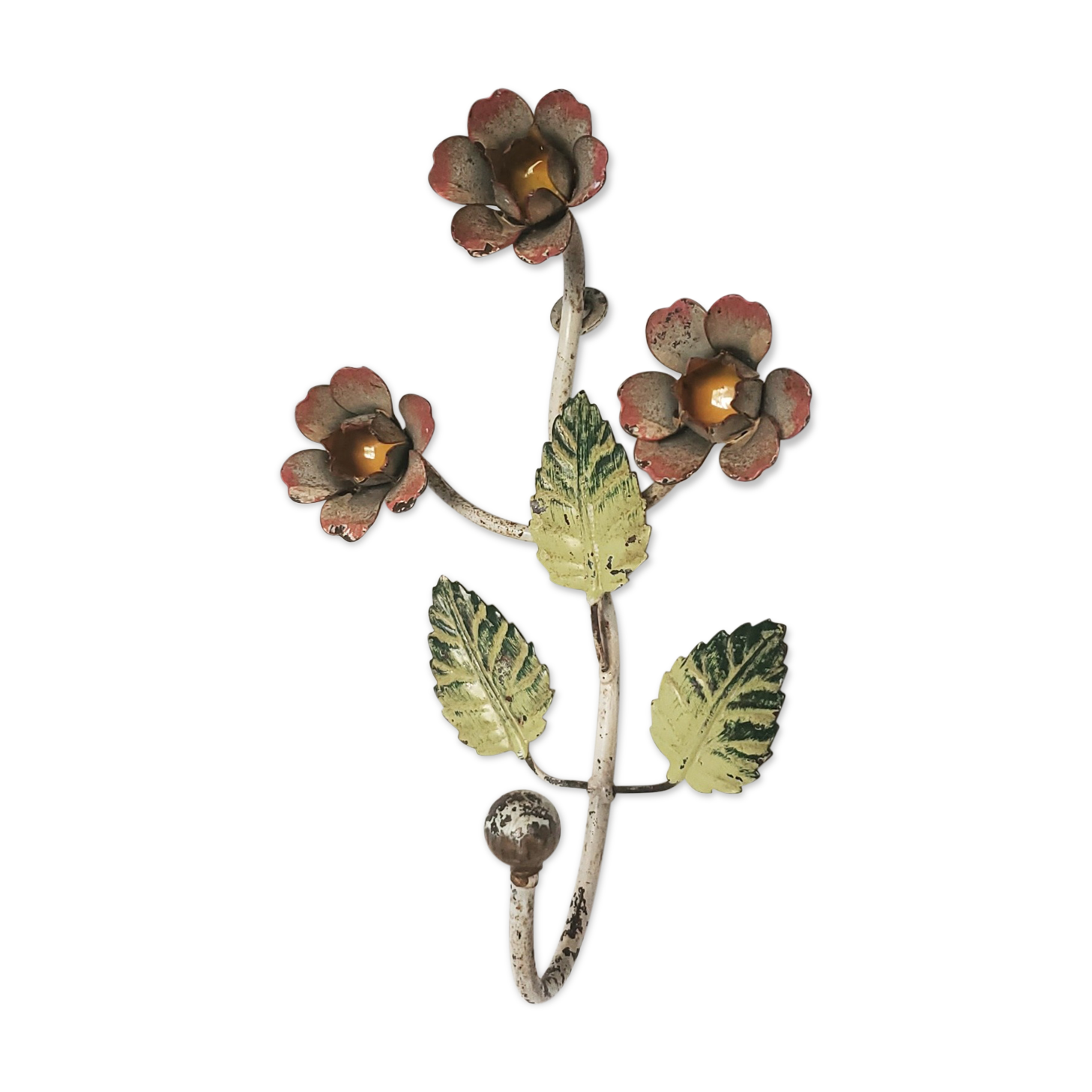 Antique metal floral hook