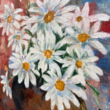 Oil on canvas bouquet of flower old painting