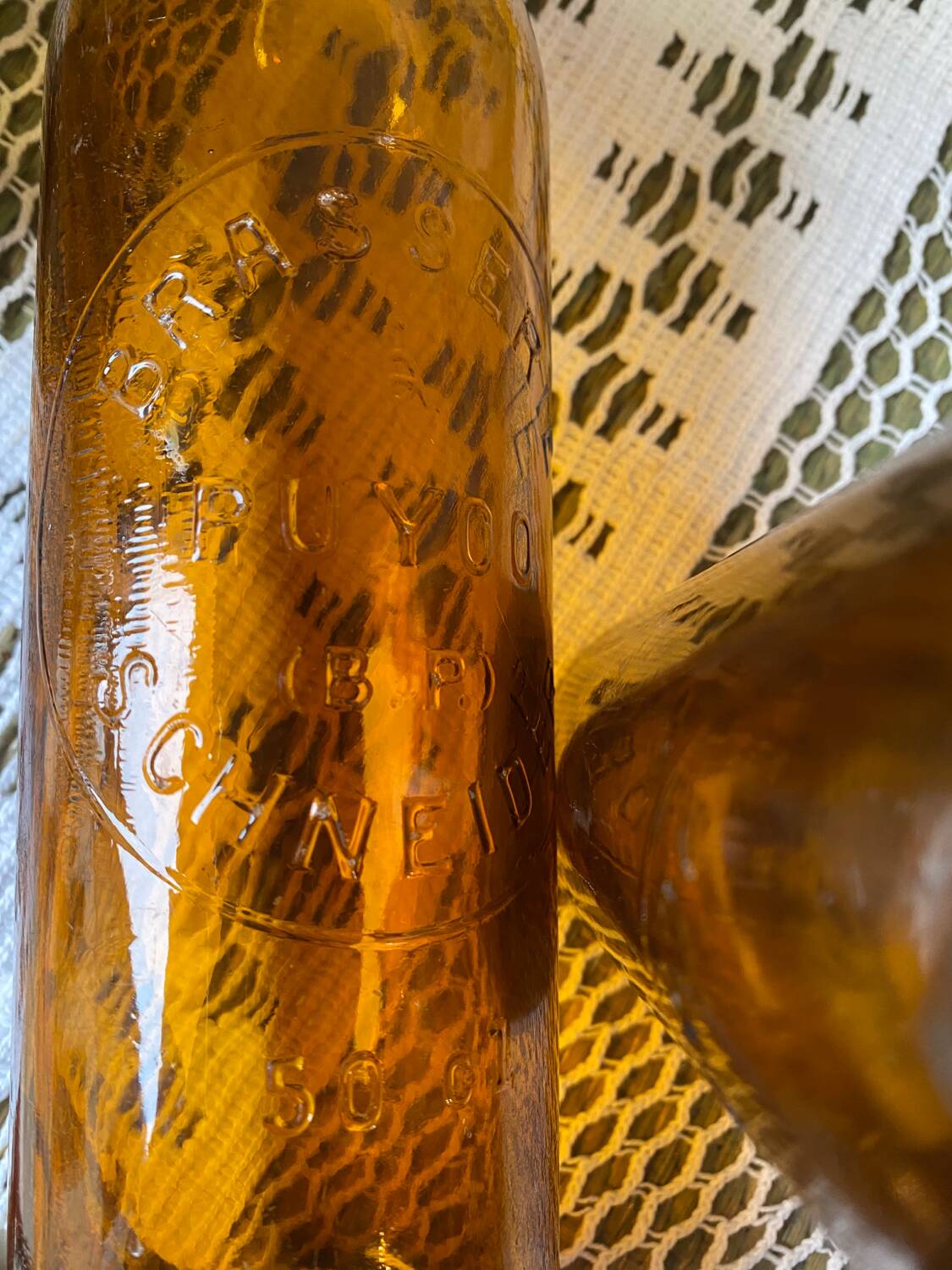 Antique amber bottles