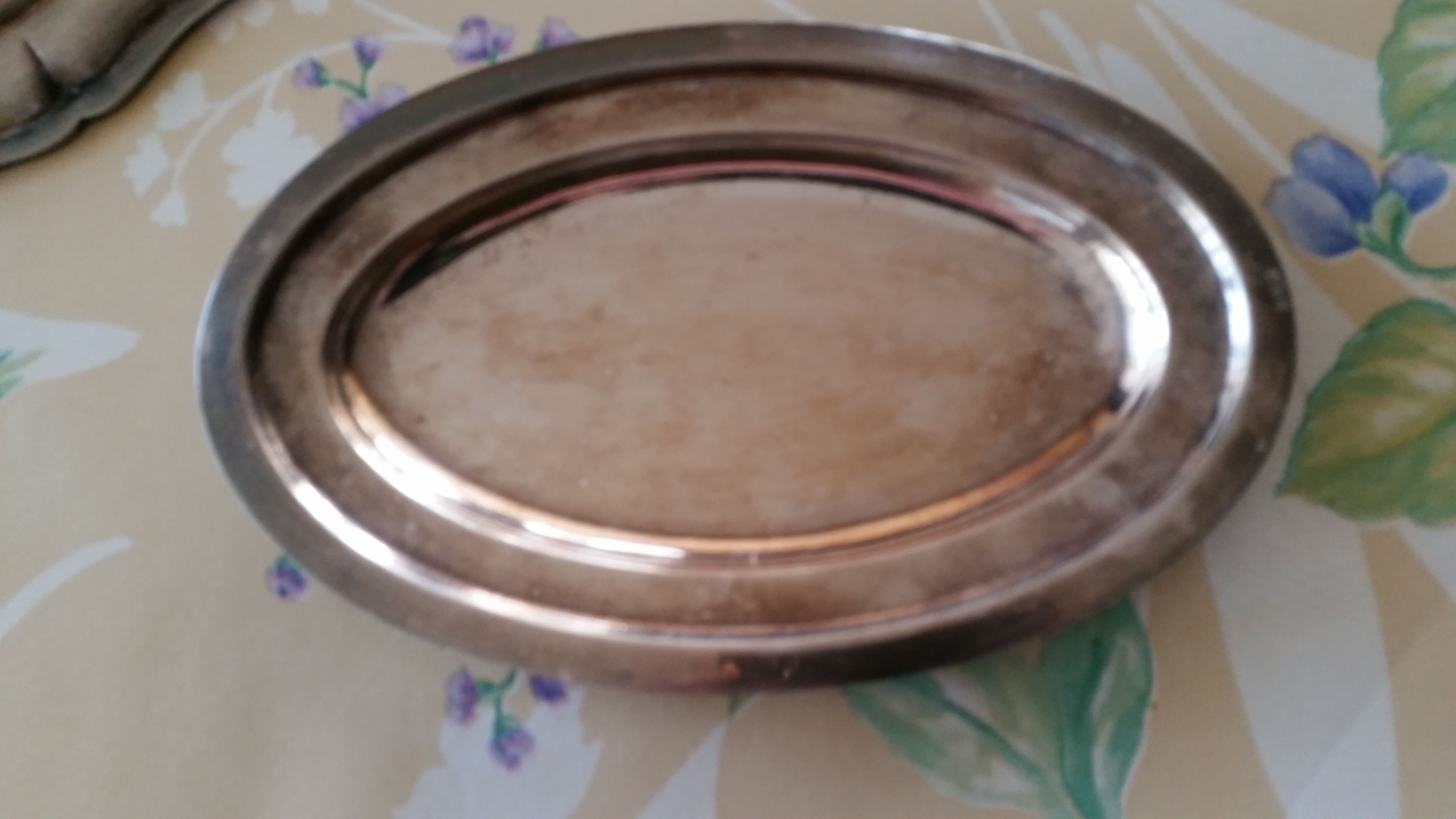 Oval silver dish
