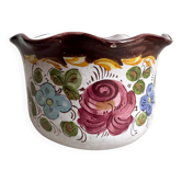 Vintage Italian ceramic planter with a floral decor