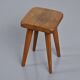 Solid oak stool, French craftsmanship, 1950s.
