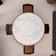 Louis XVI style bouillotte table in mahogany and white marble - Ø 60 cm