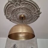Hammered gold pendant light