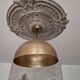 Hammered gold pendant light