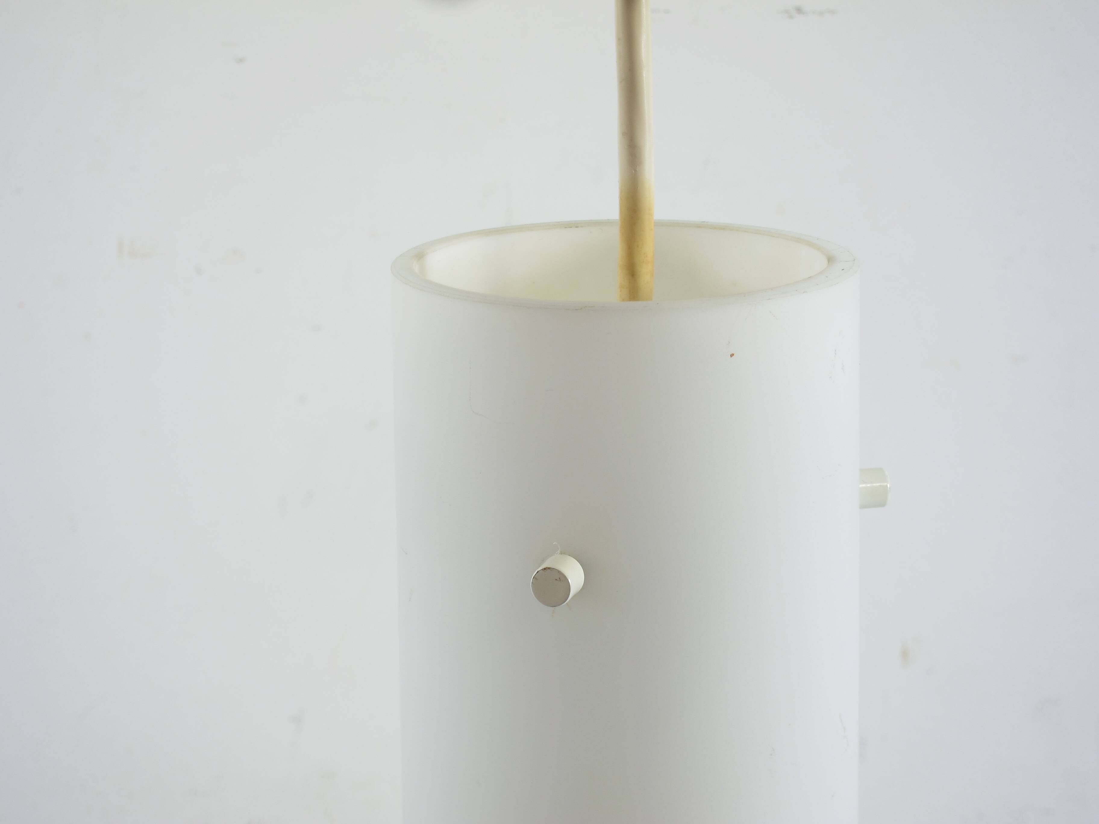 Large opaline glass pendant lamp, Limburg Lighting, 1970s