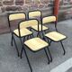 4 vintage school design chairs 1960