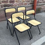 4 vintage school design chairs 1960