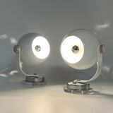 Ensemble de lampes eyeball en métal et plexiglas space age années 70