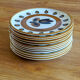 Lot 6 vintage flat plates Boch La Louvière Kimono