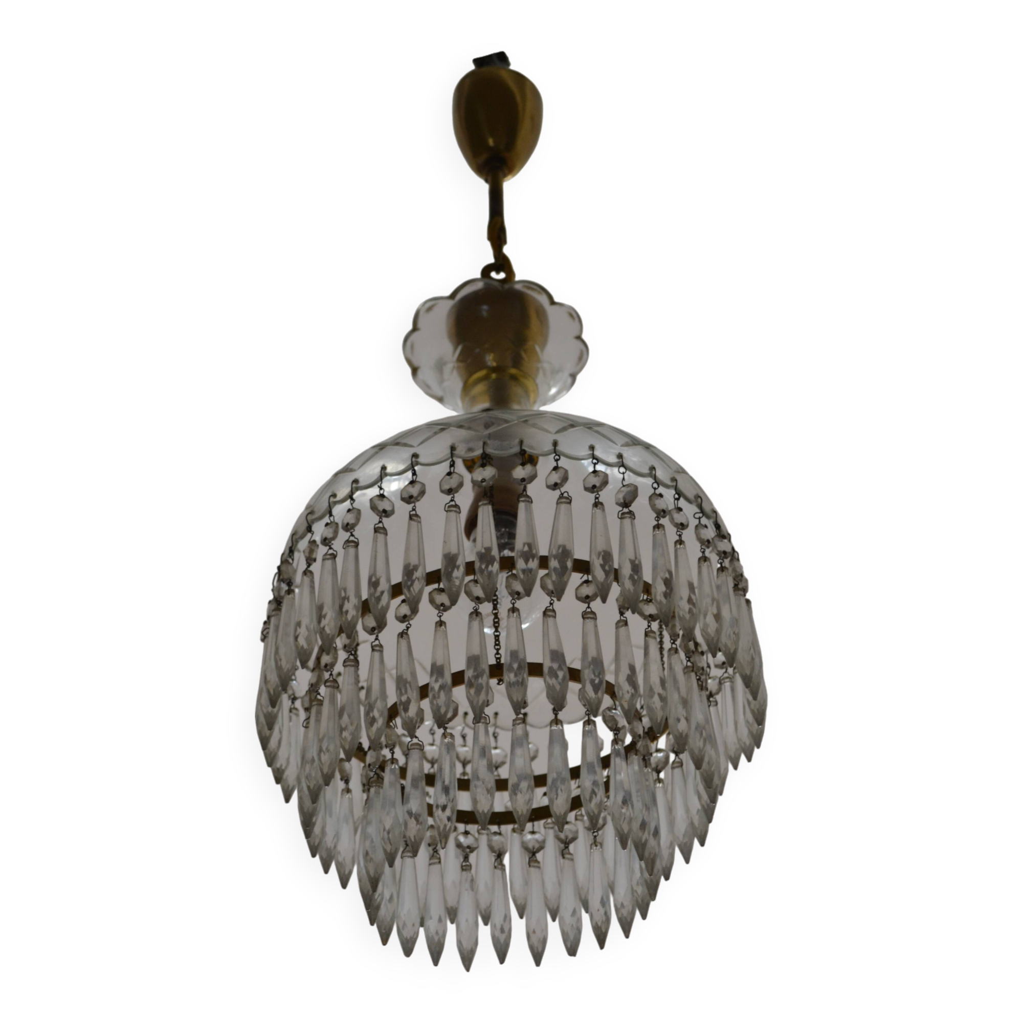 Vintage chandelier entirely made of crystal