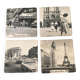 Set of 4 “The 50s” coasters. Reproduction on cork