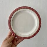 Set of 11 vintage dessert plates - Monaco red model by Salins