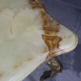 Italian Vintage Brass Coffee Table With Marble by Orsenigo, 1960s