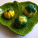 Vintage ceramic service autumn salt pepper spices cabbage squash 1950s 60s