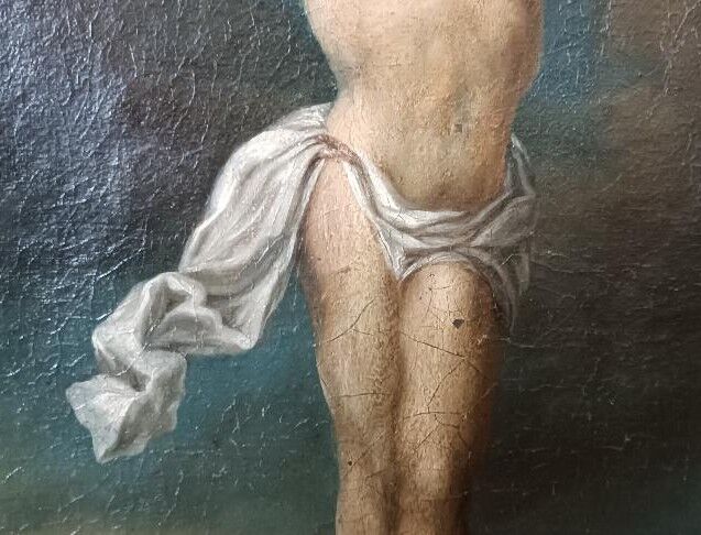 Ancient oil painting "Crucifixion", Italian school, 18th century