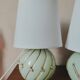 Duo de lampes art déco en verre mint