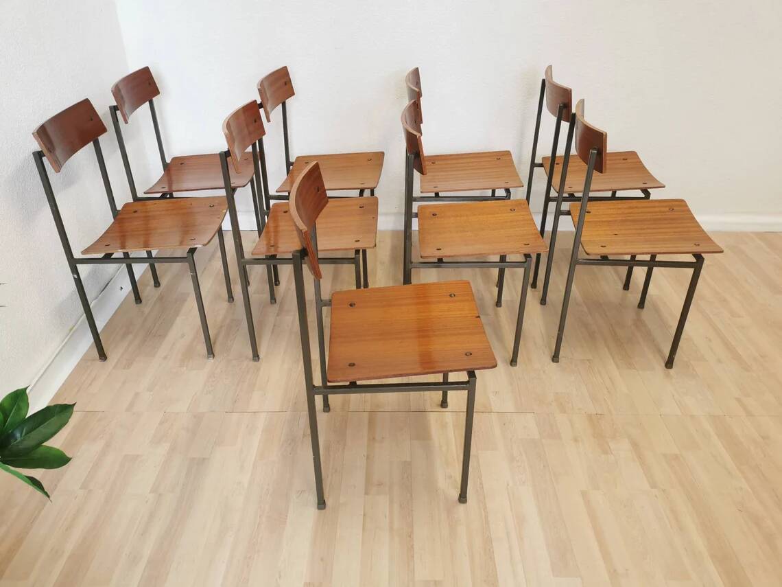 Vintage STOL Kamnik School Chair Minimalist Industrial Dining (1 of 30)