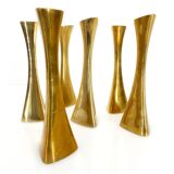 6 Ytterberg solid brass candlesticks for BCA Eskilstuna, Sweden, circa 19