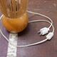 Vintage bohemian bedside or table lamp in wood and rope - 1970s