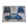 Affiche de la voiture renault 4cv 1063 vintage