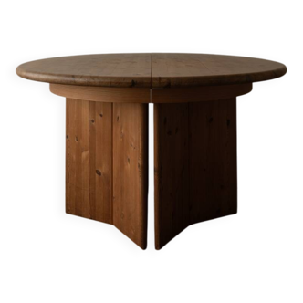 Table à manger extensible en pin danois vintage par Modul Møbler, années 1980.