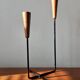 Rare teak and metal candle holder from the mid-century, Denmark, 1960s