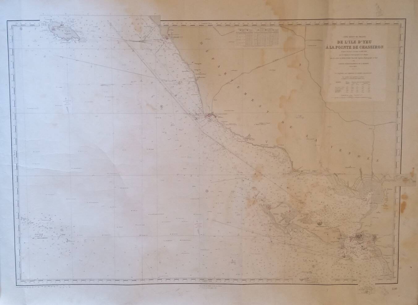 Navy chart no. 150 “from ile d’yeu to pointe de chassiron”