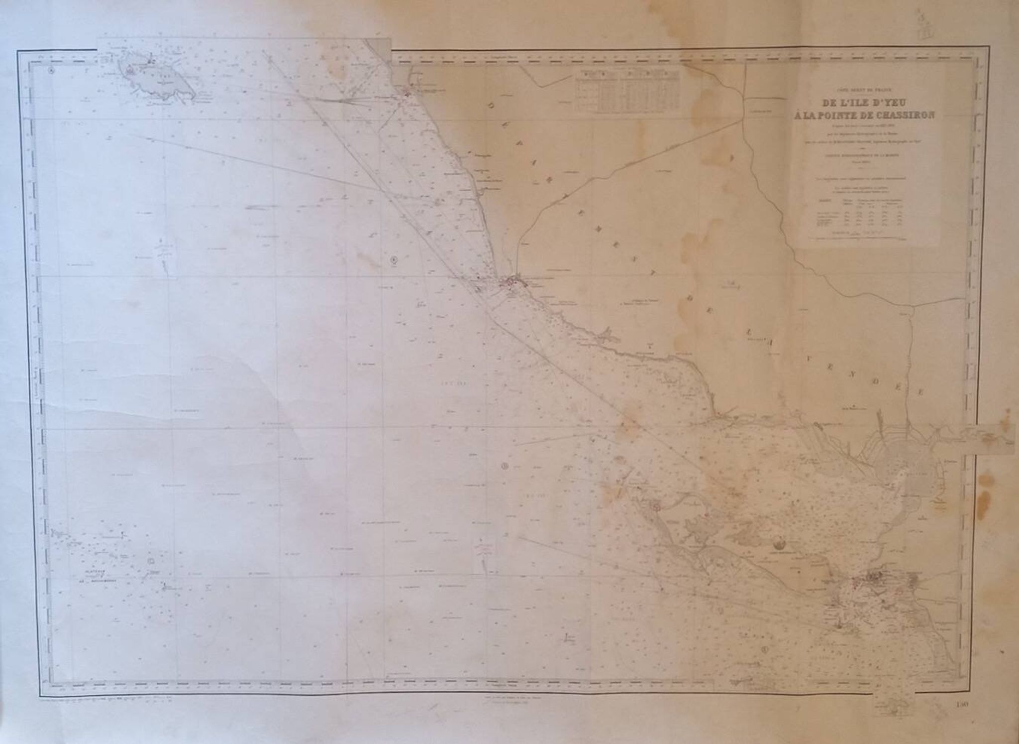 Navy chart no. 150 “from ile d’yeu to pointe de chassiron”