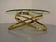 Golden glass coffee table, 1970s
