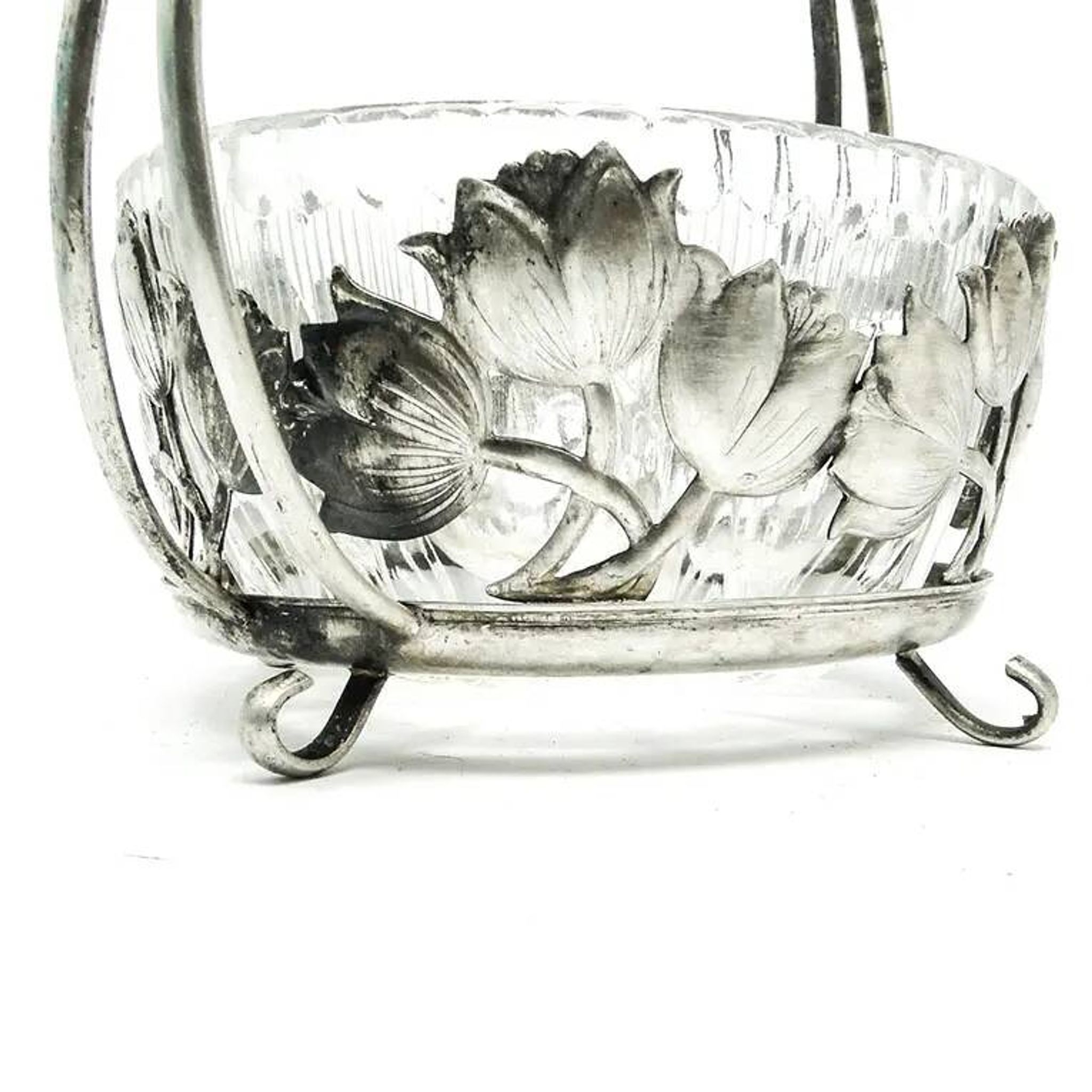 Sugar bowl, postmodernism, silver-plated brass, HEFRA, Poland, 1970s
